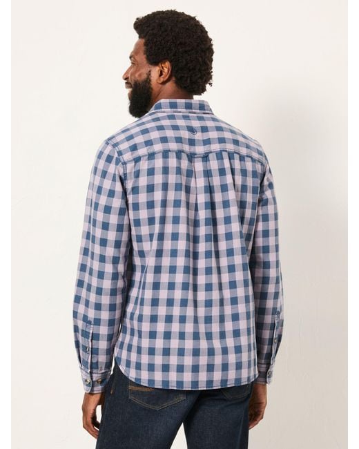 FatFace Blue Fatface Thursby Long Sleeve Relaxed Fit Gingham Shirt for men