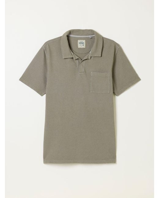 FatFace Natural Fatface Albury Textured Polo Shirts for men