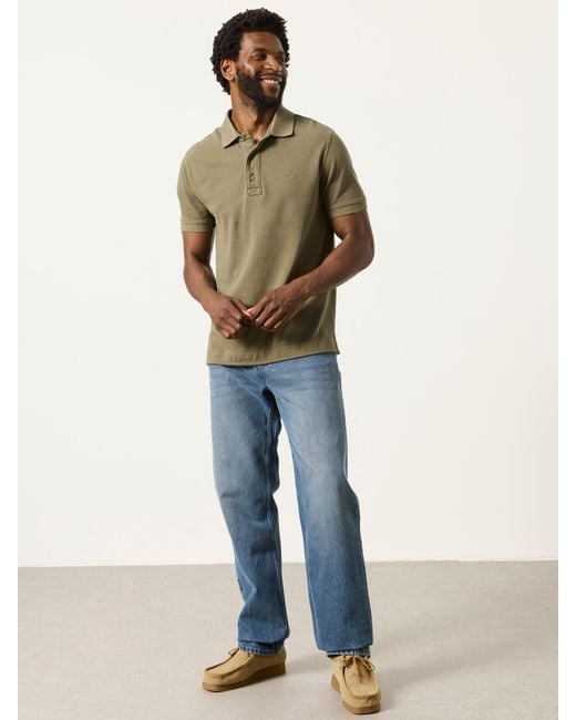 FatFace Green Fatface Short Sleeve Pique Polo Shirt for men