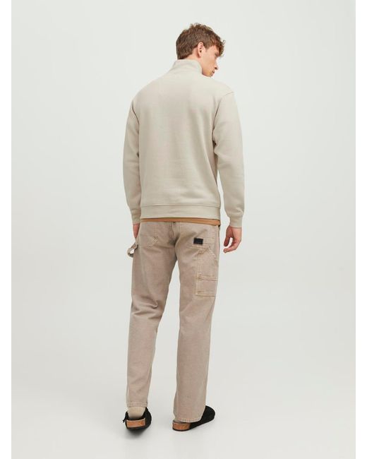 Jack & Jones Natural Half Zip Sweatshirt for men