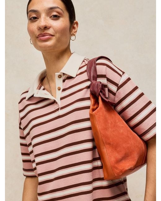 White Stuff Pink Ruby Rugby Stripe Top