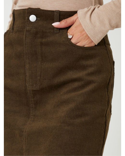 Threadbare Brown Mini Corduroy Skirt