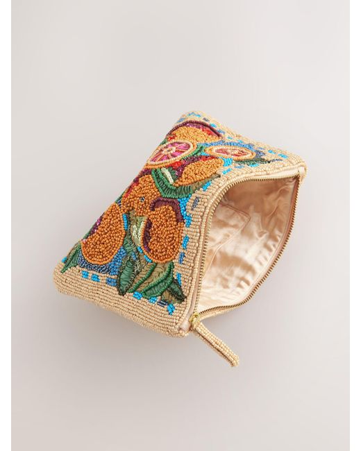 Next Orange Beaded Pouch