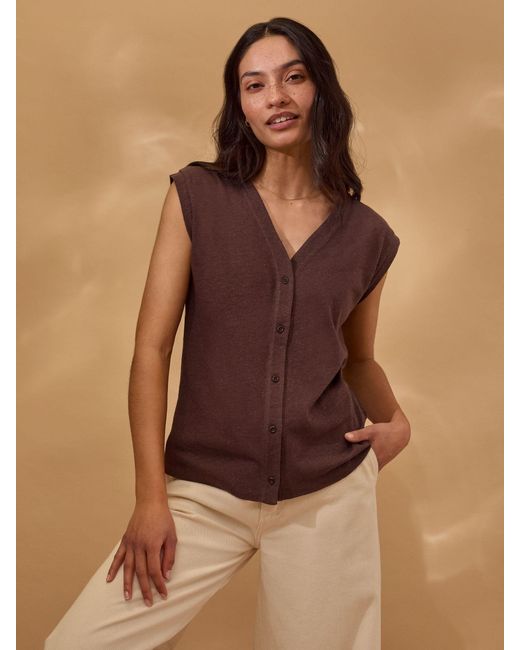 Celtic & Co. Brown Button Through Top