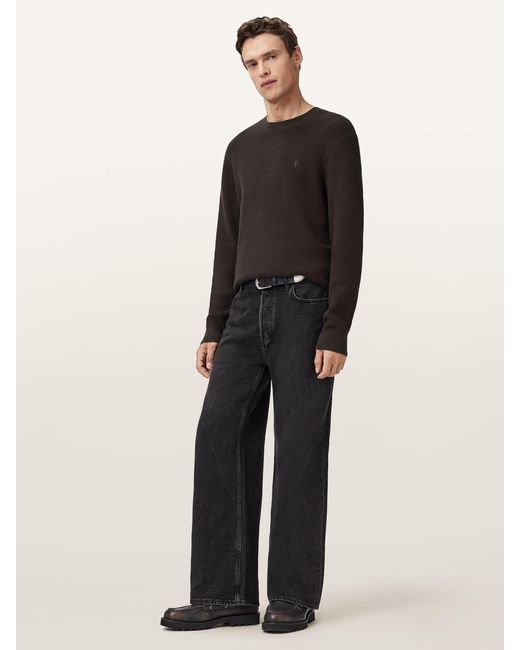 AllSaints Black Allsaints Aspen Crew Jumper for men