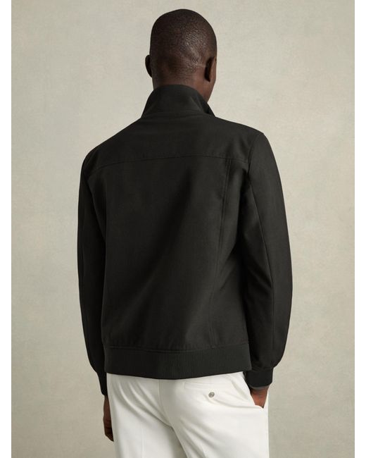 Reiss Rufus - Black Zip-through Funnel-neck Jacket, Xs for men