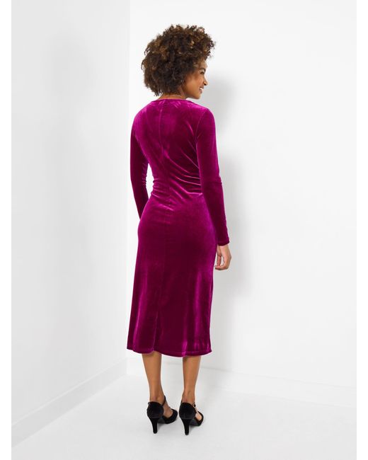 Joe Browns Purple V-Neck Stretchy Velour Dress