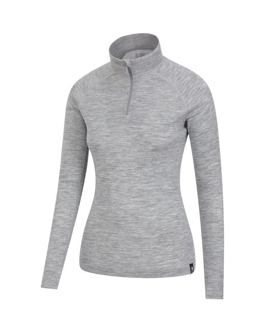 Mountain Warehouse Gray Merino Zip Neck Thermal Top