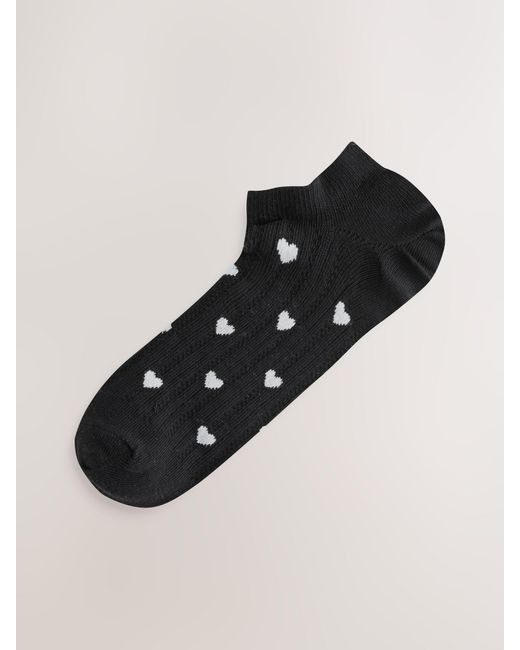Next Gray Textured Heart Pattern Trainer Socks 4 Pack