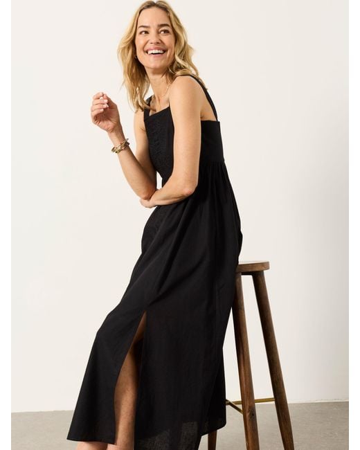 FatFace Black Fatface Regular Gili Embroidered Midi Dress