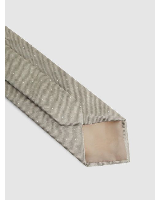 Reiss White Liam - Champagne Polka Dot Tie, One for men