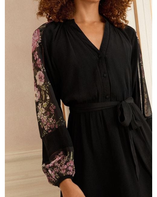 Love & Roses Black Notch Neck Mini Dress