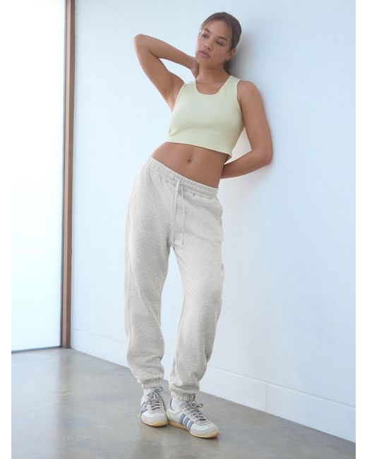 Self White Cuffed Joggers