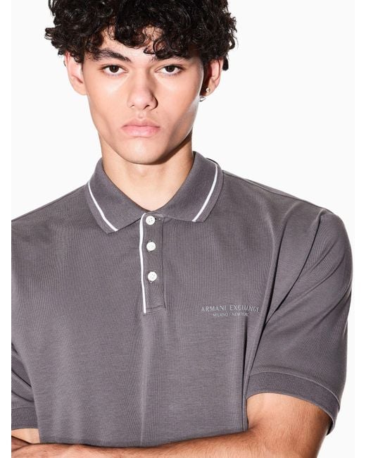 ARMANI EXCHANGE Purple Regular Fit Logo Polo Shirt for men