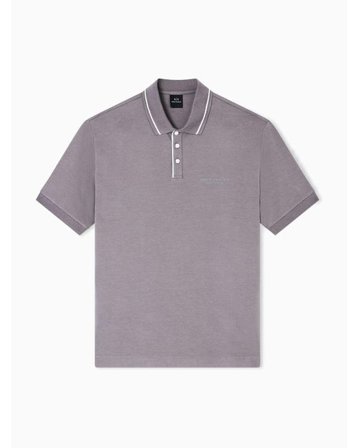 ARMANI EXCHANGE Purple Regular Fit Logo Polo Shirt for men