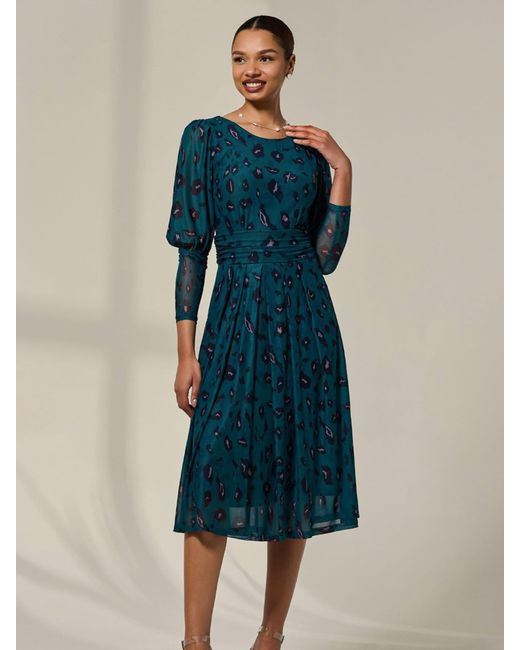 Jolie Moi Women's Blue Mesh Puff Long Sleeve Midaxi Dress -  www.rajagirimanappuram.com