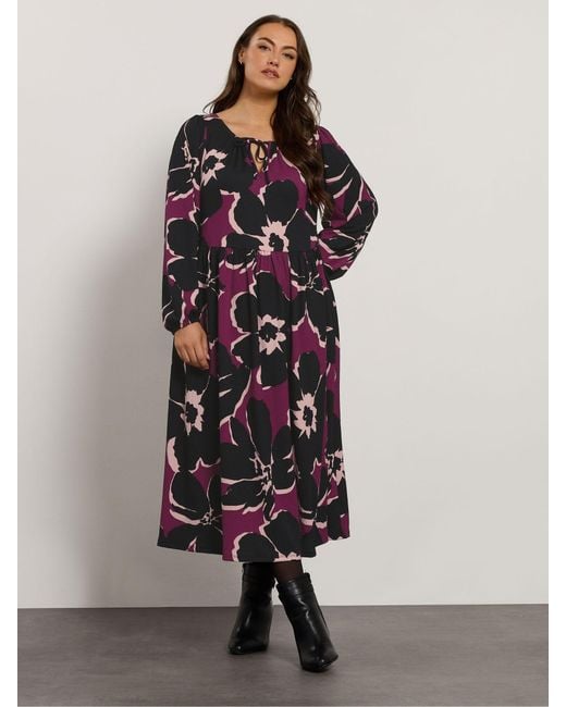 Evans White Large Floral Boho Dress