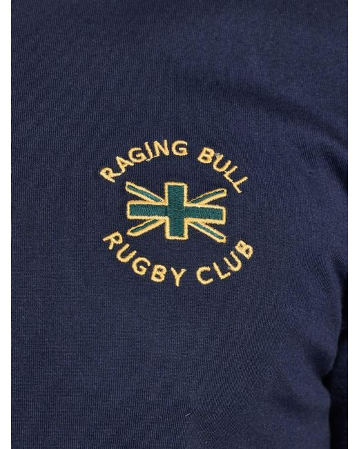 Raging Bull Blue Rugby Club Jersey Polo Shirt for men