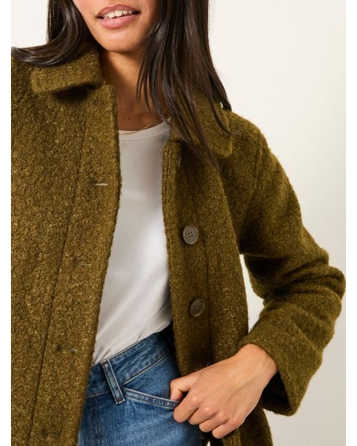FatFace Green Fatface Mae Boucle Jacket