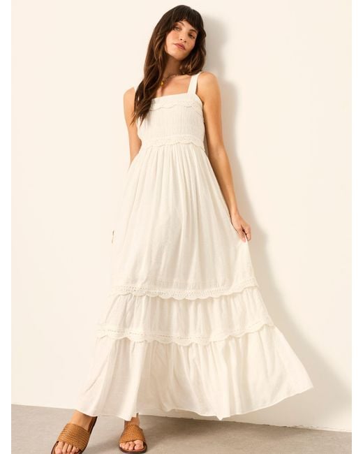FatFace Natural Fatface Clara Regular Dobby Midi Dress