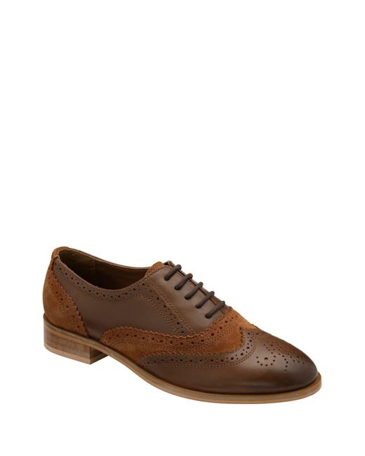 Ravel Brown Leather & Suede Brogueseu 41 (Uk 7)
