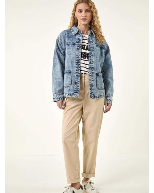 Roman Blue Denim Button Front Pocket Jacket