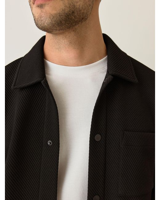 Next Black Diagonal Texture Jersey Shacket for men