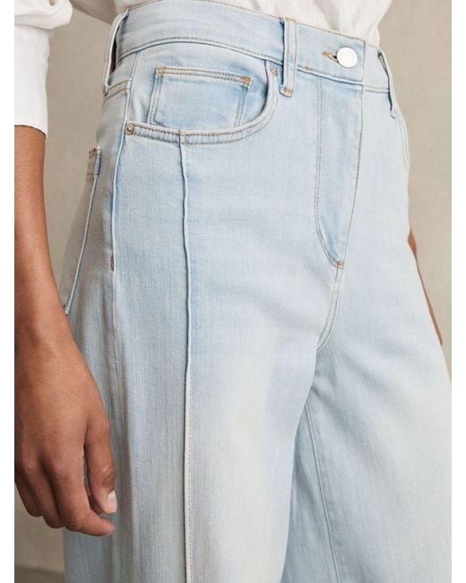Reiss Natural Petite Stretch-Cotton Wide-Leg Jeans