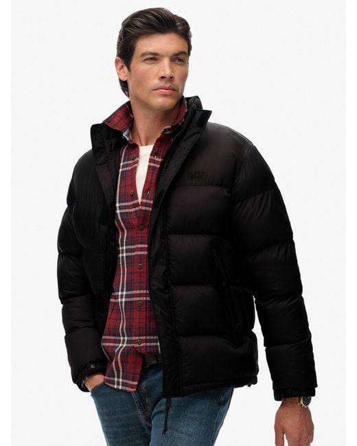 Superdry Black Non Hooded Tech Padded Jacket for men