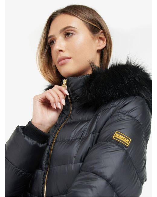 Barbour Black Island Steppjacke, Schwarzeu 36 (Uk 8)