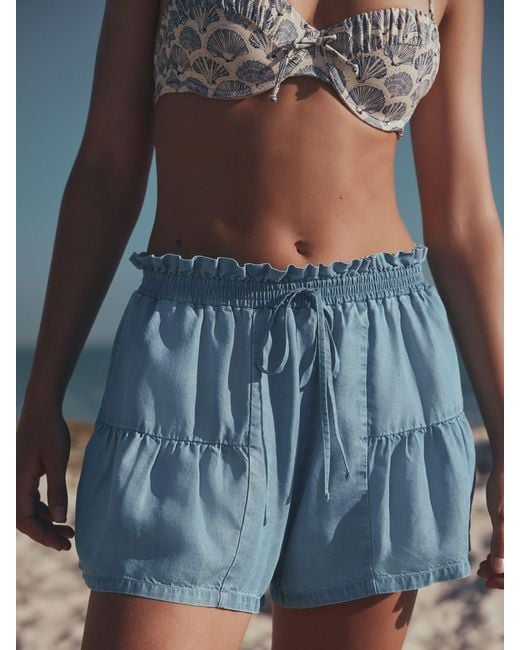 Next Blue Tencel Shorts