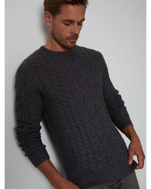 Threadbare Zopfstrickpullover Mit Rundhalsausschnitt in Blue für Herren