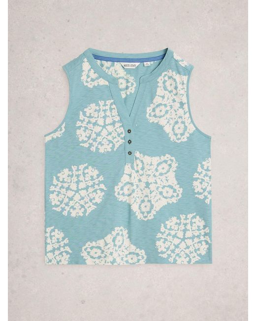 White Stuff Blue Sky Nora Texture Notch Vests