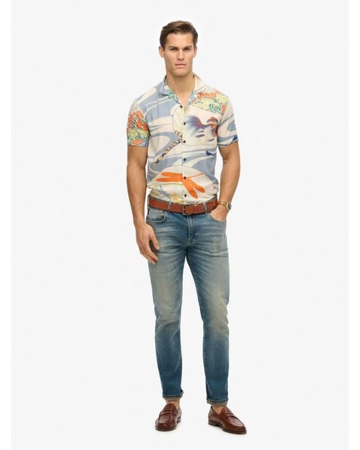 Superdry Gray The Merchant Store Hawaiian Shirt for men