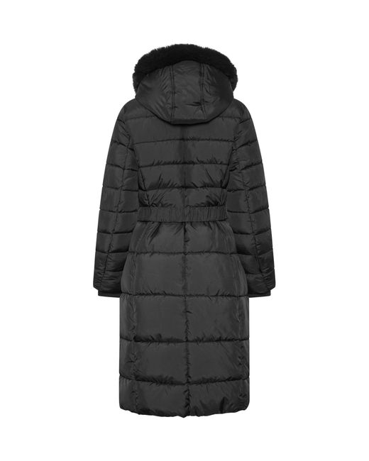 M Com Black Glam Belted Midi Coat