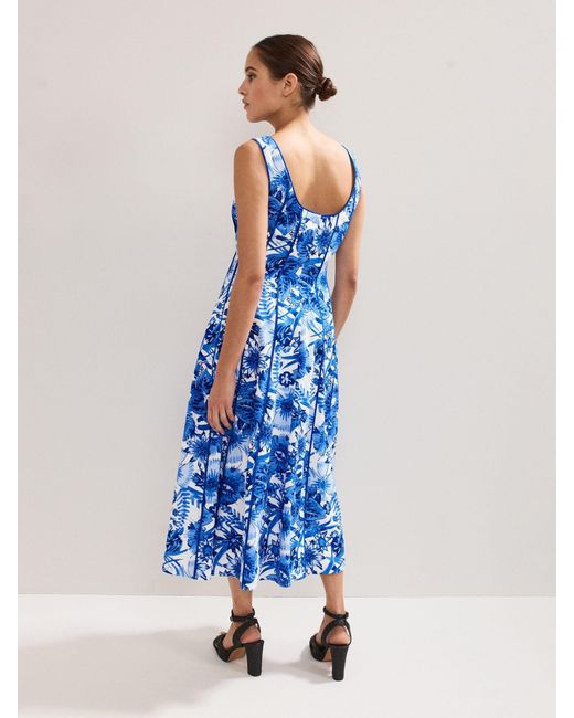 Phase Eight Blue Goldie Printed Dress