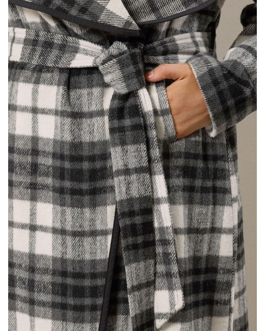 Evans Gray Checked Waterfall Coat