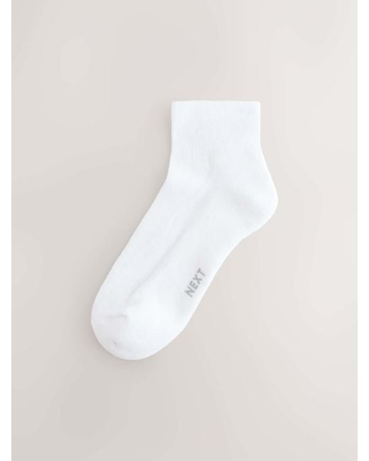 Next White Cushioned Mid Trainer Socks 10 Pack for men