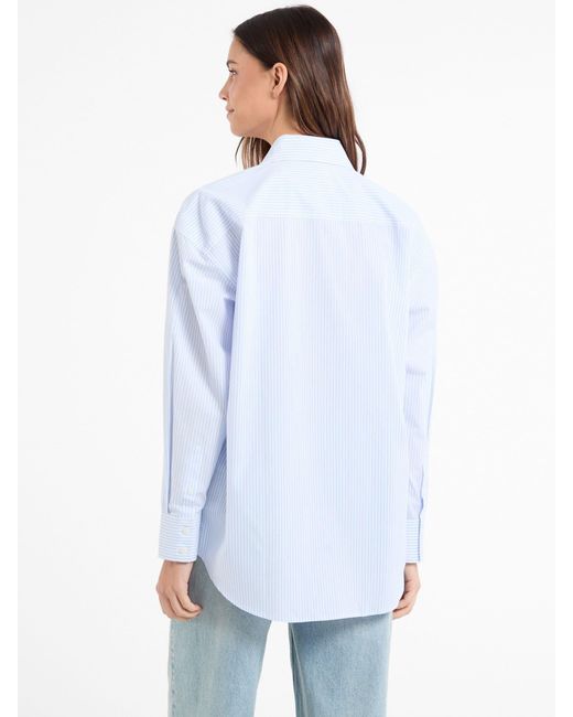 Guess Blue Langärmeliges Oversized-Hemd Aus 100 Baumwolleextra-Groß