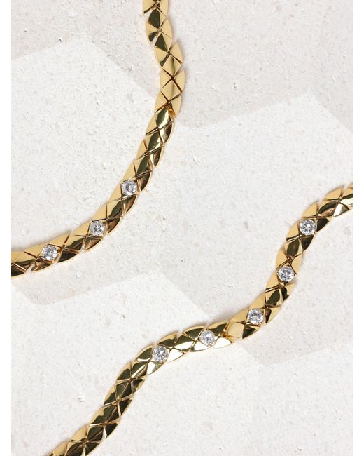 Jon Richard Metallic Plated 18K And Crystal Flat Chain Bracelet