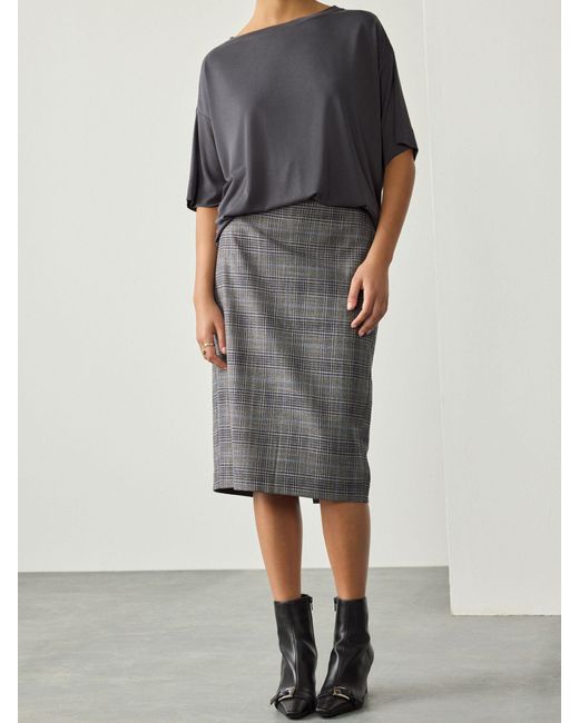 Next White Check Pencil Skirt
