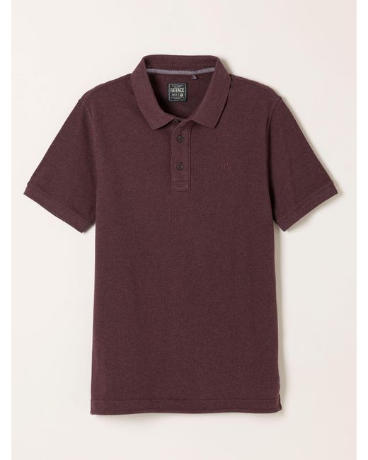 FatFace Purple Fatface Short Sleeve Pique Polo Shirt for men