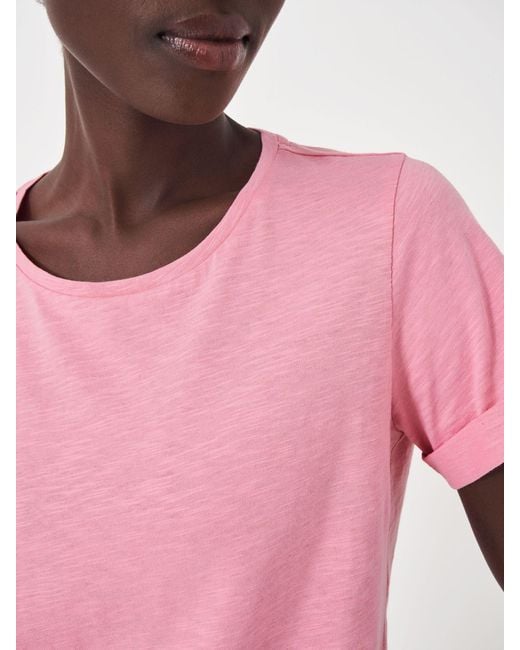 Crew Pink Perfect Slub 100% Cotton T-Shirt