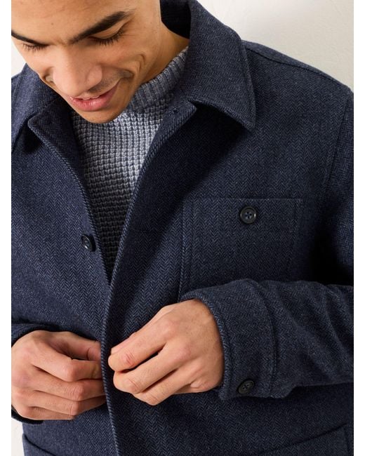 FatFace Blue Fatface Herringbone Worker Jacket for men