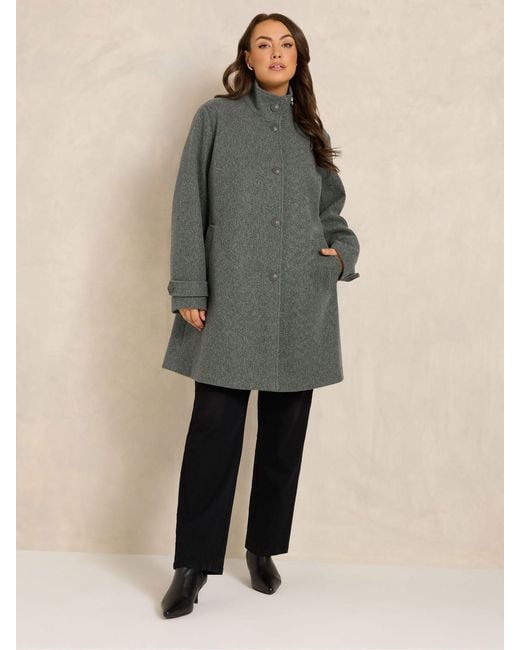 Evans Gray Longline Coat