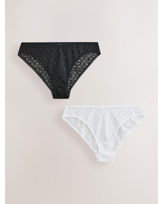 Next Black Lace Knickers 2 Pack