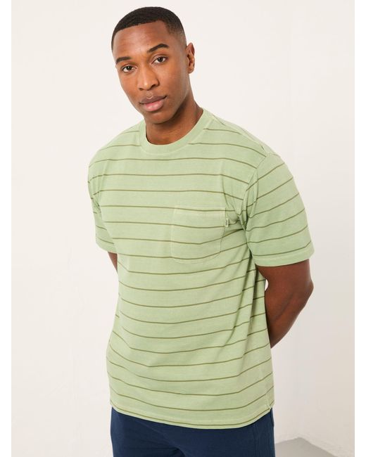 FatFace Green Fatface Compton Relaxed Fit Stripe Tshirt for men