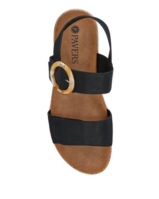 Pavers Blue Touch Fasten Platform Sandals
