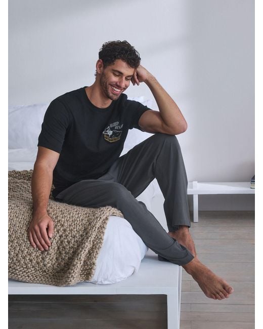 Next Black Halloween Jersey Pyjamas Set for men