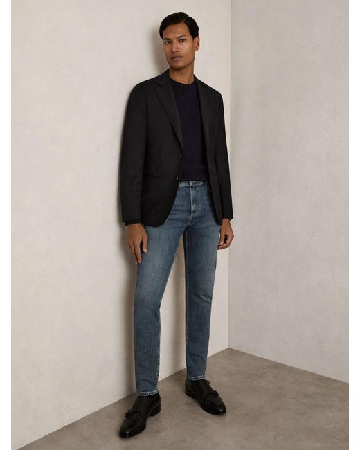 Reiss Blue Bleaker Jeans Cotton Plain for men